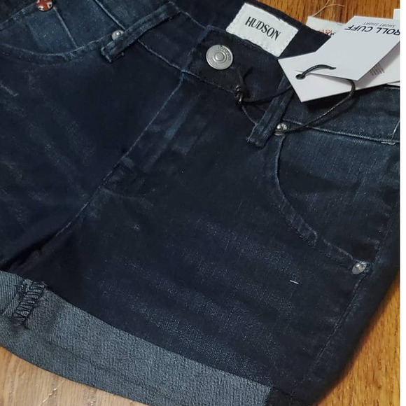 Hudson Kids Stretch Denim Roll Cuff Short Shorts Low Octane Big Girl's Size 10 - Picture 4 of 13